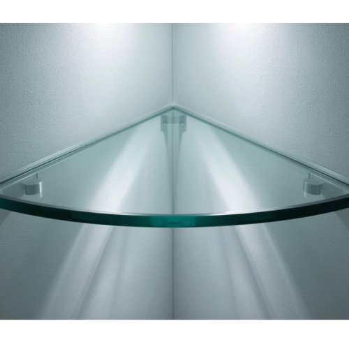 Glass shelf’s corner installation