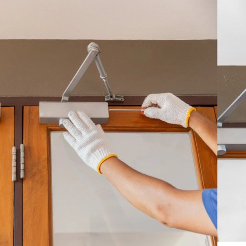 Door closer hydraulic installation ( over head )