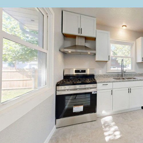 Empty kitchen with appliances