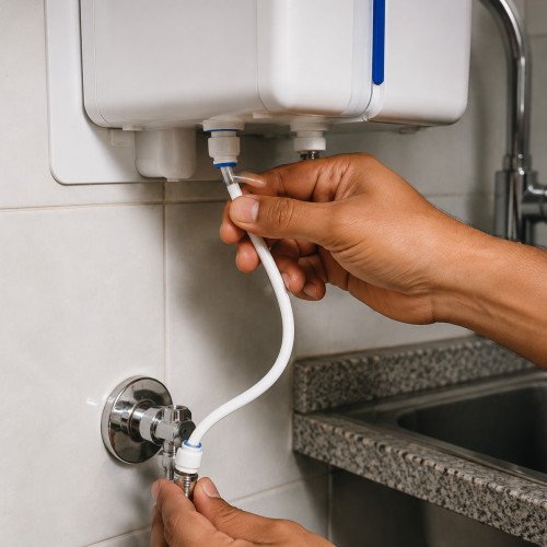 Purifier water connection installation