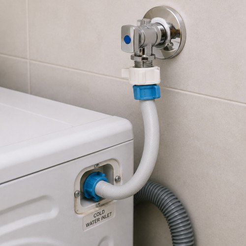Washing machine inlet installation